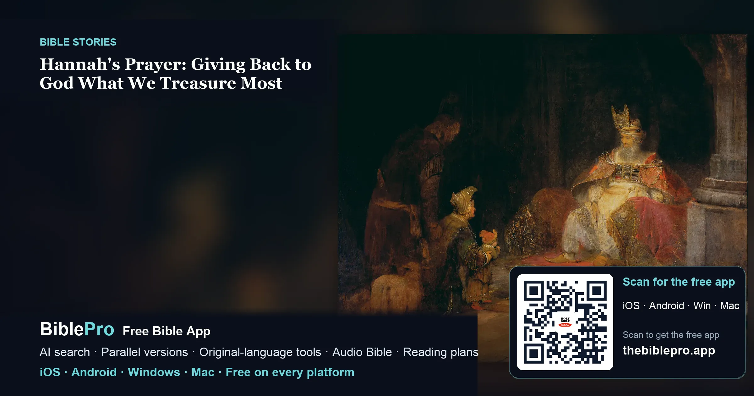 Hannah's Prayer: Giving Back to God What We Treasure Most