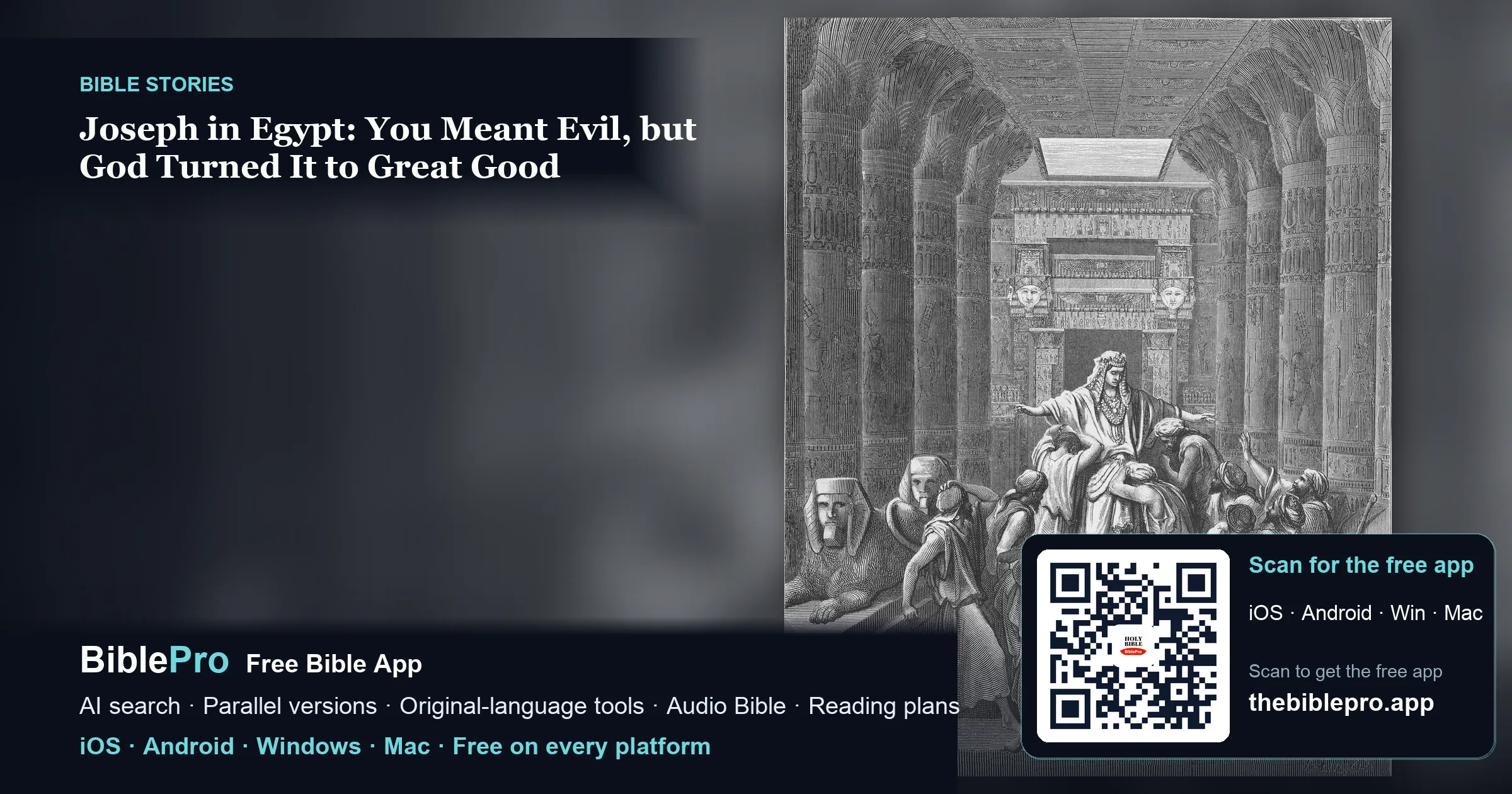 Joseph in Egypt: You Meant Evil, but God Turned It to Great Good