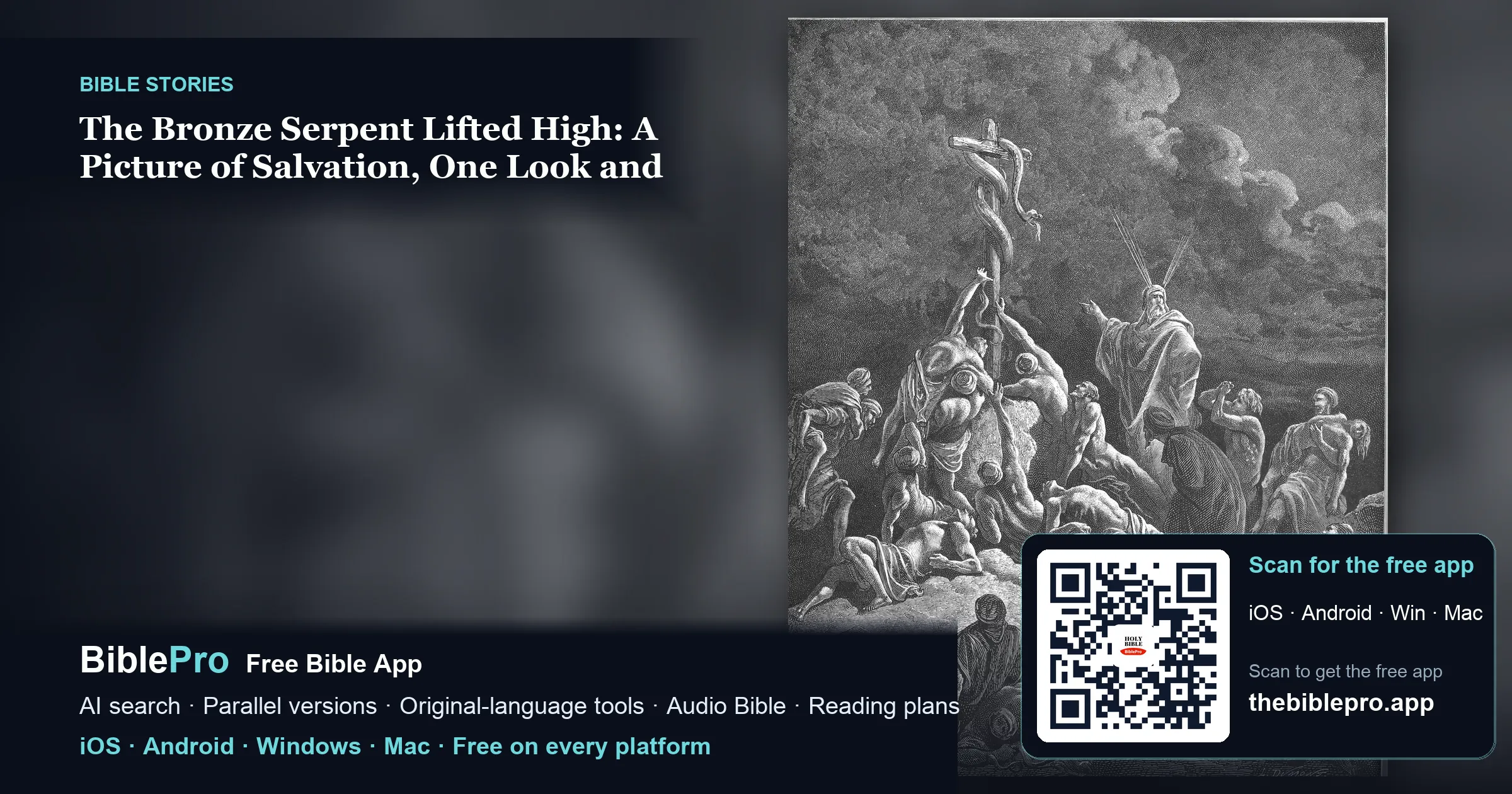 The Bronze Serpent Lifted High: A Picture of Salvation, One Look and You Live