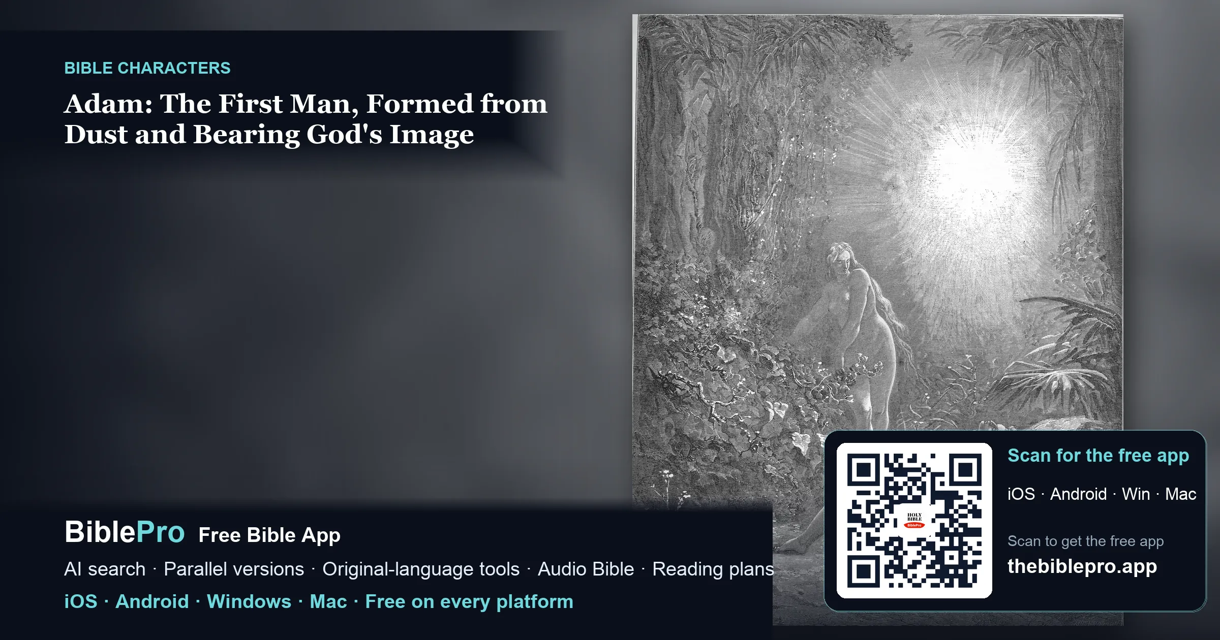 Adam: The First Man, Formed from Dust and Bearing God's Image