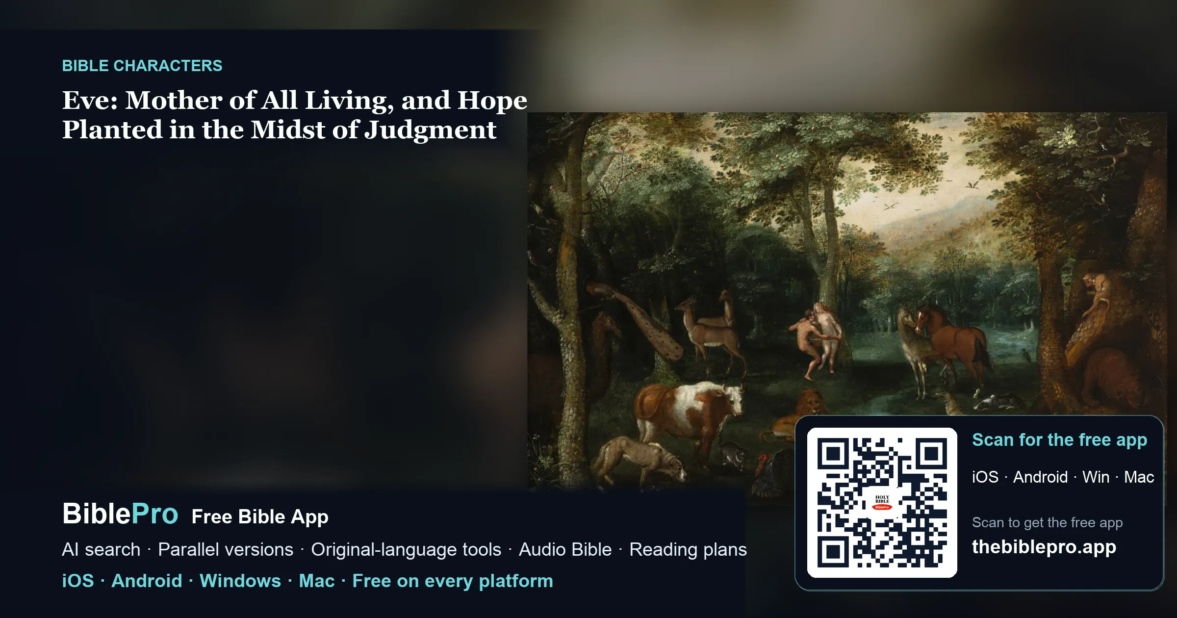 Eve: Mother of All Living, and Hope Planted in the Midst of Judgment