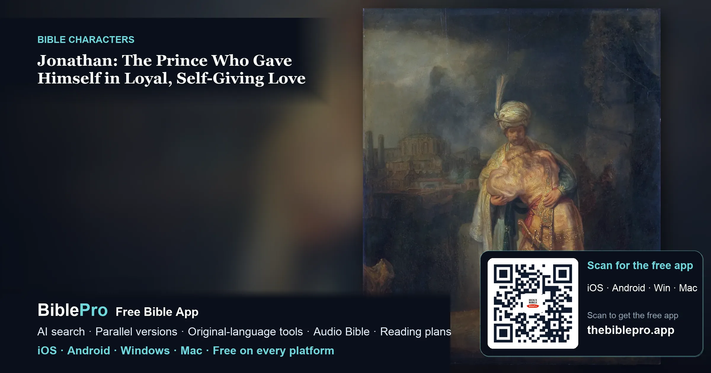 Jonathan: The Prince Who Gave Himself in Loyal, Self-Giving Love