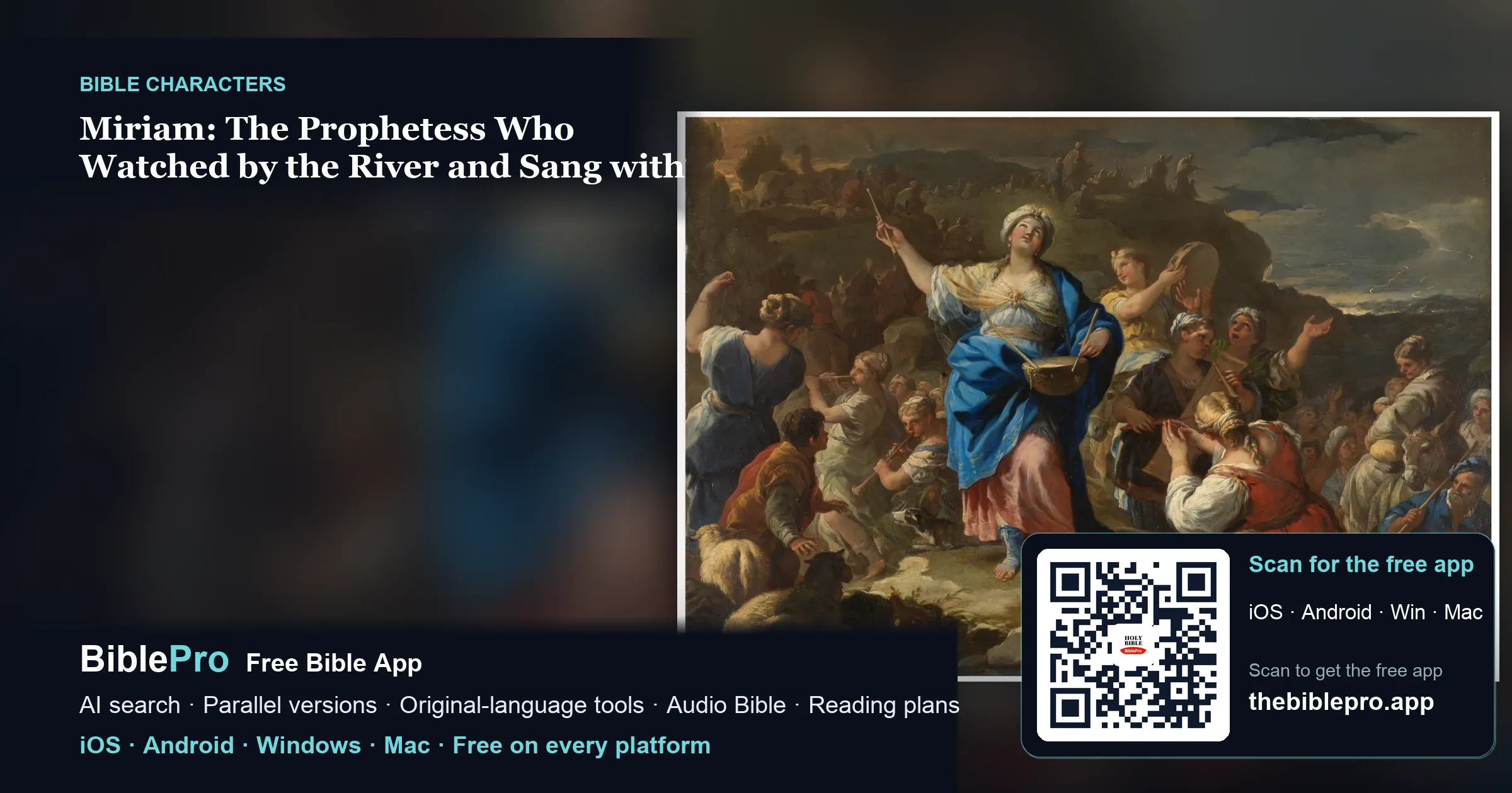 Miriam: The Prophetess Who Watched by the River and Sang with a Timbrel
