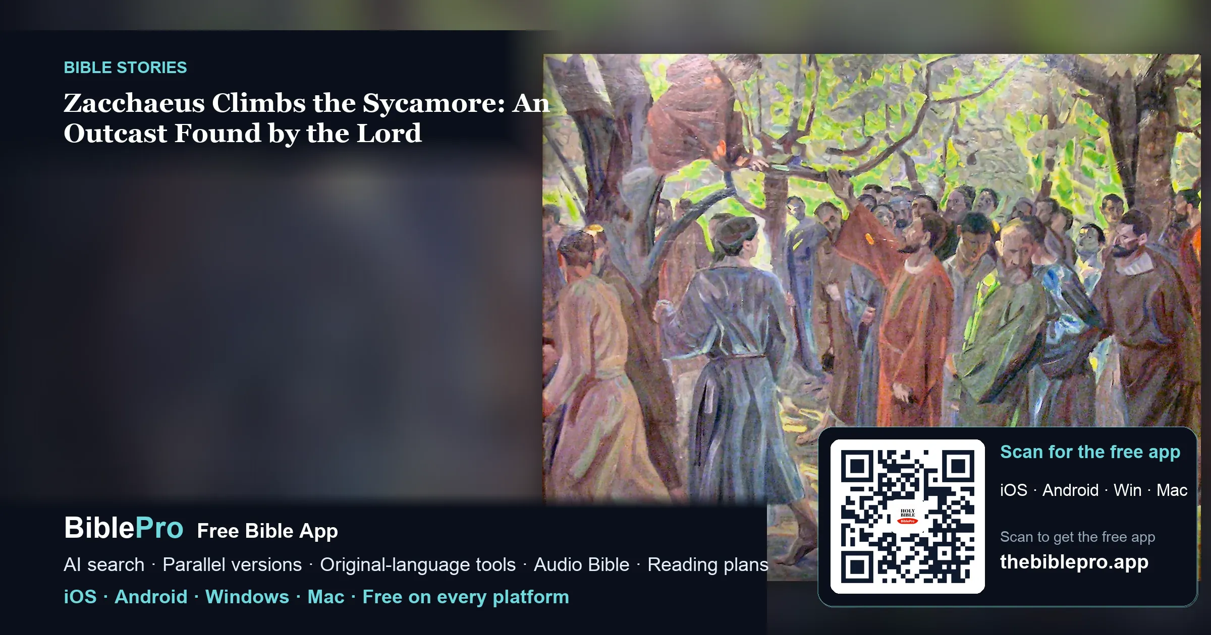 Zacchaeus Climbs the Sycamore: An Outcast Found by the Lord
